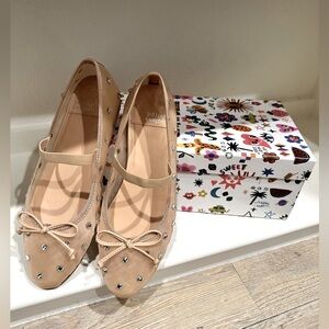 Jeffrey Campbell Releve Mesh Gem Embellished Mary Jane Flats